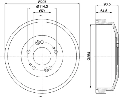Тормозной барабан HELLA PAGID 61305