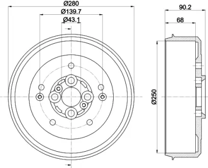 Тормозной барабан HELLA PAGID 61306