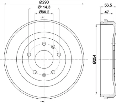 Тормозной барабан HELLA PAGID 61309
