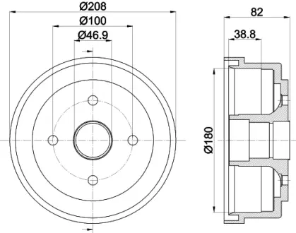 Тормозной барабан HELLA PAGID 61327