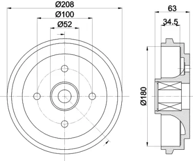 Тормозной барабан HELLA PAGID 61328