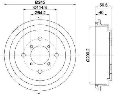 Тормозной барабан HELLA PAGID 61329