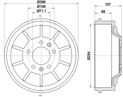 Тормозной барабан HELLA PAGID 61332