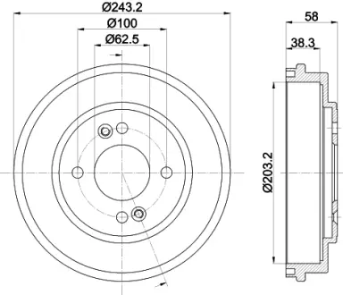 Тормозной барабан HELLA PAGID 61336
