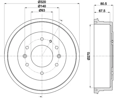 Тормозной барабан HELLA PAGID 61338