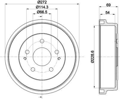 Тормозной барабан HELLA PAGID 61346