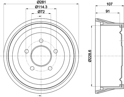 Тормозной барабан HELLA PAGID 61351