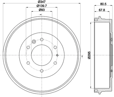Тормозной барабан HELLA PAGID 61357