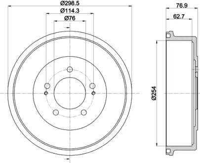 Тормозной барабан HELLA PAGID 61360