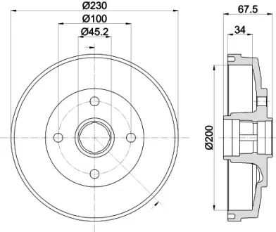Тормозной барабан HELLA PAGID 61368