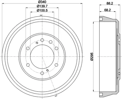 Тормозной барабан HELLA PAGID 61370