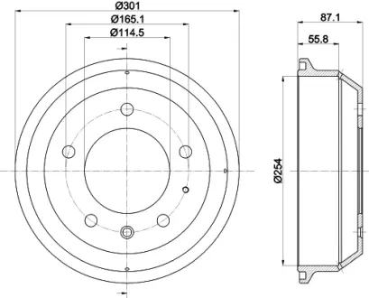 Тормозной барабан HELLA PAGID 61378