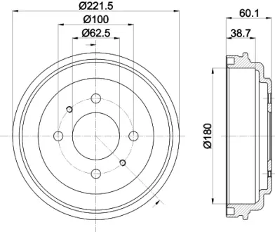 Тормозной барабан HELLA PAGID 61379