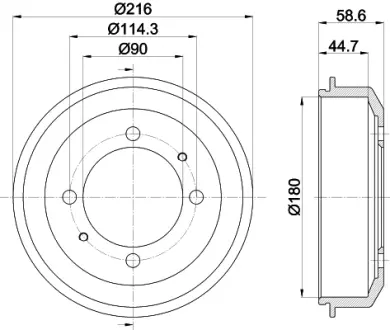 Тормозной барабан HELLA PAGID 61380