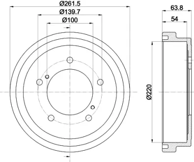 Тормозной барабан HELLA PAGID 61381