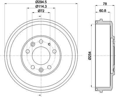 Тормозной барабан HELLA PAGID 61386