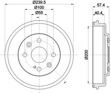 Тормозной барабан HELLA PAGID 61387