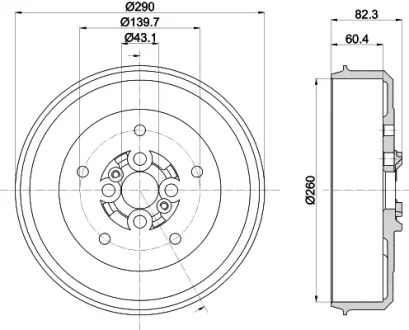 Тормозной барабан HELLA PAGID 61388