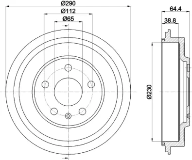 Тормозной барабан HELLA PAGID 61396