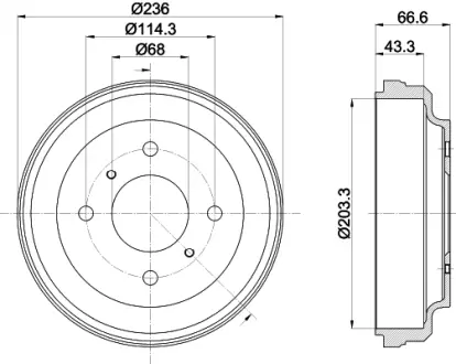 Тормозной барабан HELLA PAGID 61401