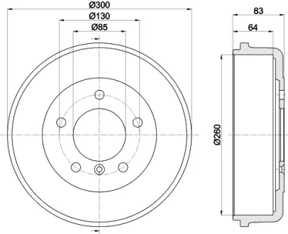 Тормозной барабан HELLA PAGID 62101