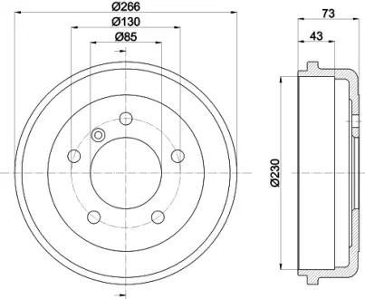 Тормозной барабан HELLA PAGID 62102