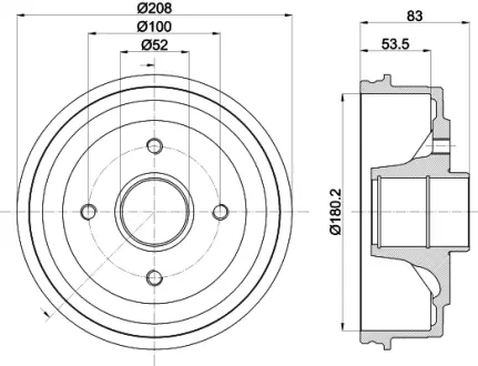 Тормозной барабан HELLA PAGID 62807