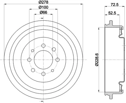 Тормозной барабан HELLA PAGID 62809