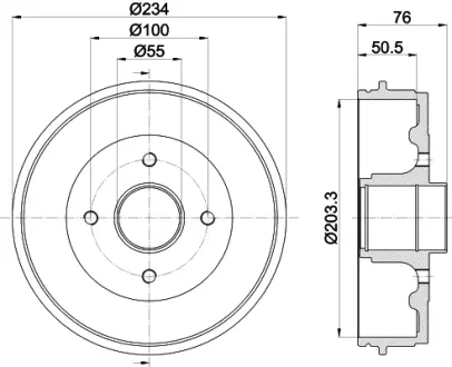 Тормозной барабан HELLA PAGID 62811