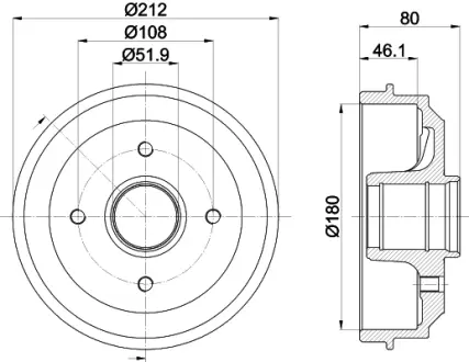 Тормозной барабан HELLA PAGID 62900