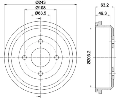 Тормозной барабан HELLA PAGID 62901