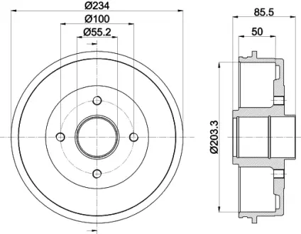 Тормозной барабан HELLA PAGID 62915