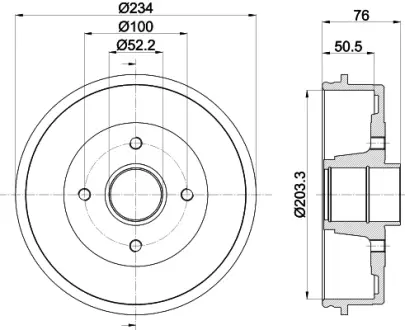 Тормозной барабан HELLA PAGID 62916