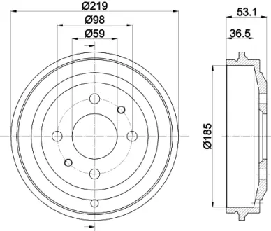 Тормозной барабан HELLA PAGID 62919