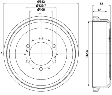 Тормозной барабан HELLA PAGID 62925