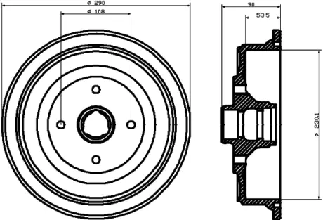 Тормозной барабан HELLA PAGID 62928