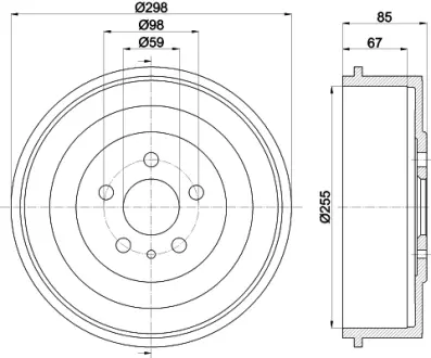 Тормозной барабан HELLA PAGID 62935