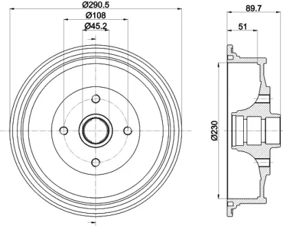 Тормозной барабан HELLA PAGID 63902