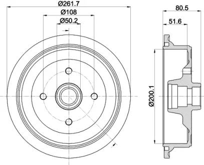 Тормозной барабан HELLA PAGID 63903