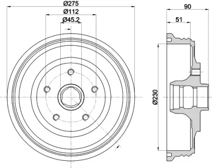 Тормозной барабан HELLA PAGID 63904