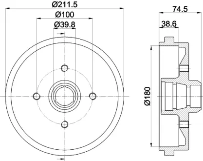 Тормозной барабан HELLA PAGID 63905