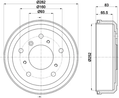 Тормозной барабан HELLA PAGID 63907