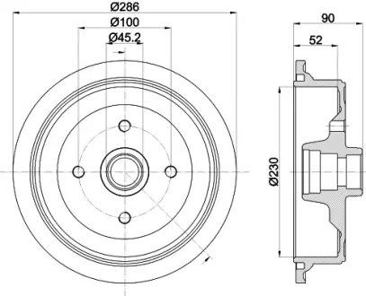 Тормозной барабан HELLA PAGID 63910