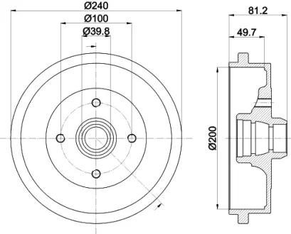 Тормозной барабан HELLA PAGID 63912