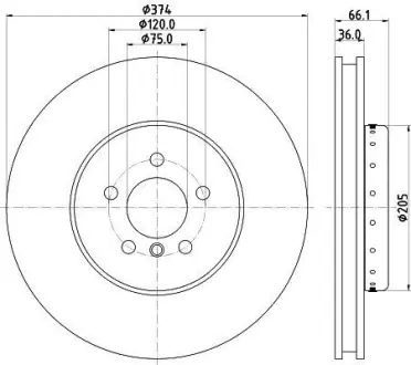 Тормозной диск HELLA PAGID 65132