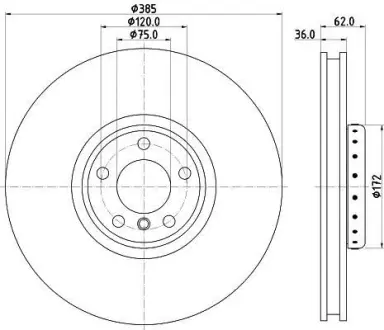Тормозной диск HELLA PAGID 65136
