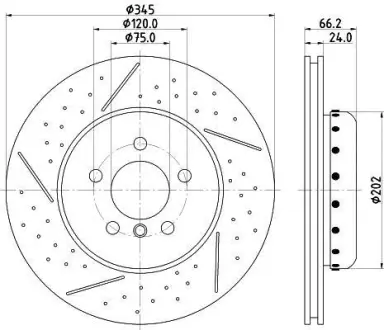 Тормозной диск HELLA PAGID 65141