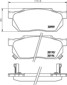 Комплект тормозных колодок, дисковый тормоз HELLA PAGID 8DB355005641
