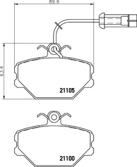 Комплект тормозных колодок, дисковый тормоз HELLA PAGID 8DB355006191