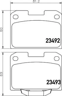 Комплект тормозных колодок, дисковый тормоз HELLA PAGID 8DB355006631